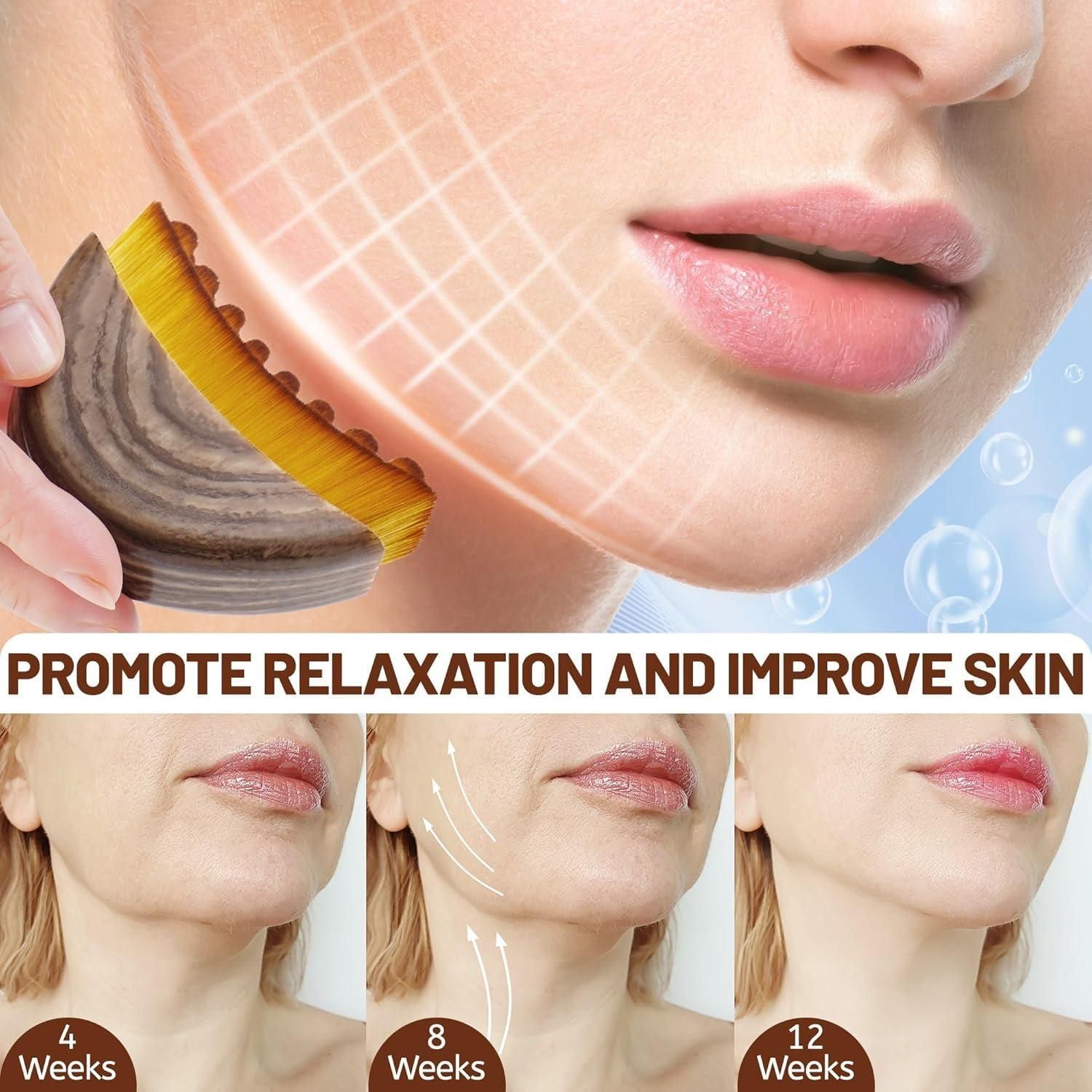 Lymphatic Contour Face Brush - Facial Massager for Jawline, Chin & Neck || VIBZU